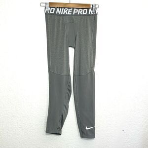 Nike Pro Leggings Men M Gray Dri Fit Compression 3/4 Length Running Active Gym